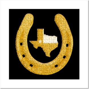 Gold Texas Horshoe Posters and Art